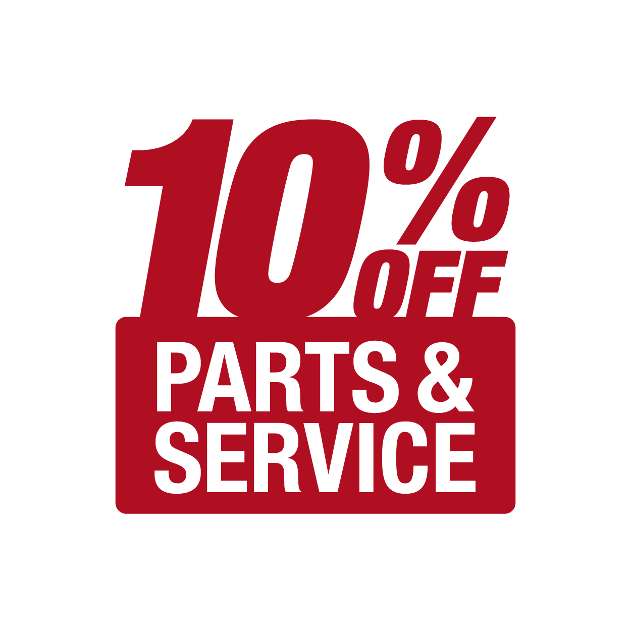 10 percent off parts and service